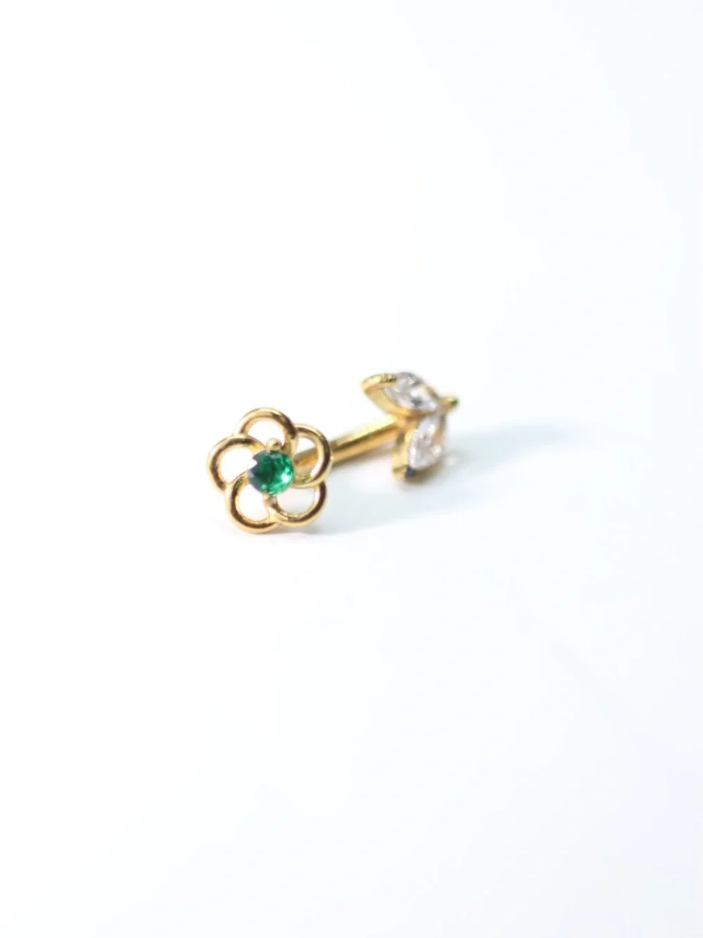 cute Barbell Piercing Ear Piercing crystal Leaf Piercings New